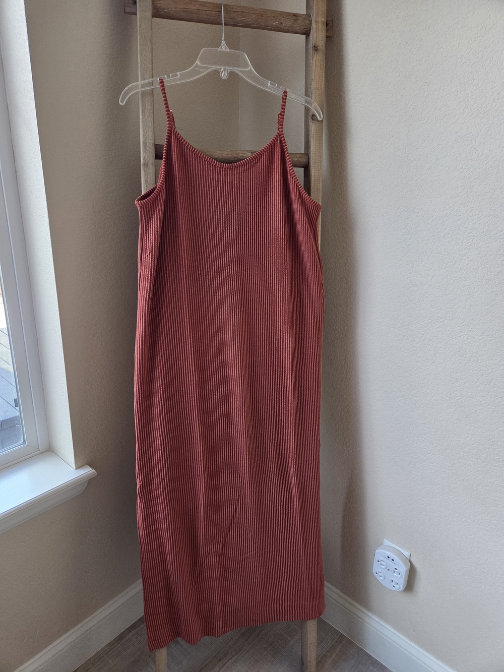 Dear Scarlett Ribbed Maxi Two-Piece Set — Rust - Picture 4 of 7